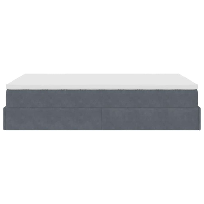 Pouf Letto con Materasso Grigio Scuro 120x190 cm Velluto 3311172