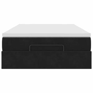 vidaXL Pouf Letto con Materasso Nero 120x190 cm Velluto