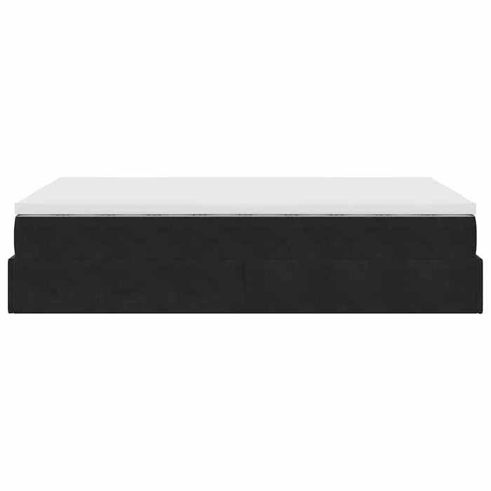 vidaXL Pouf Letto con Materasso Nero 120x190 cm Velluto