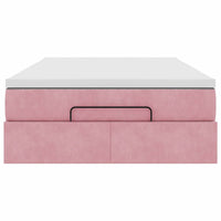 Pouf Letto con Materasso Rosa 120x190 cm Velluto