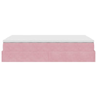 Pouf Letto con Materasso Rosa 120x190 cm Velluto