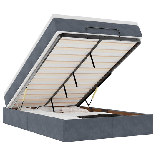 vidaXL Struttura Letto Pouf con Materasso 120x200 cm Velluto