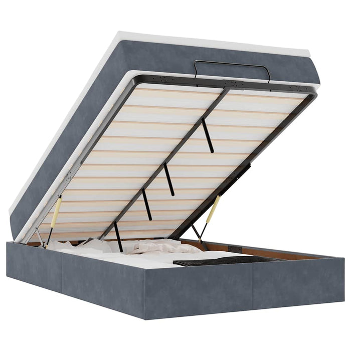 vidaXL Struttura Letto Pouf con Materasso 120x200 cm Velluto