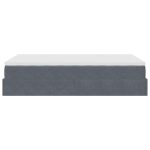 vidaXL Struttura Letto Pouf con Materasso 120x200 cm Velluto