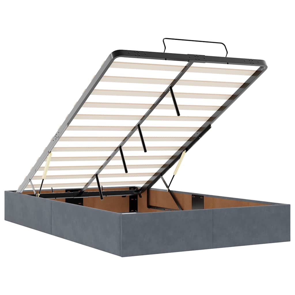 vidaXL Struttura Letto Pouf con Materasso 120x200 cm Velluto