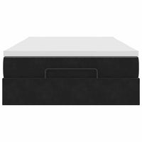 vidaXL Struttura Letto Pouf con Materasso Nero 120x200 cm Velluto