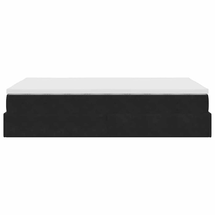 vidaXL Struttura Letto Pouf con Materasso Nero 120x200 cm Velluto