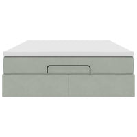 Struttura Letto Pouf con Materasso 140x190 cm Velluto