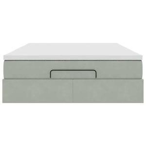 Struttura Letto Pouf con Materasso 140x190 cm Velluto