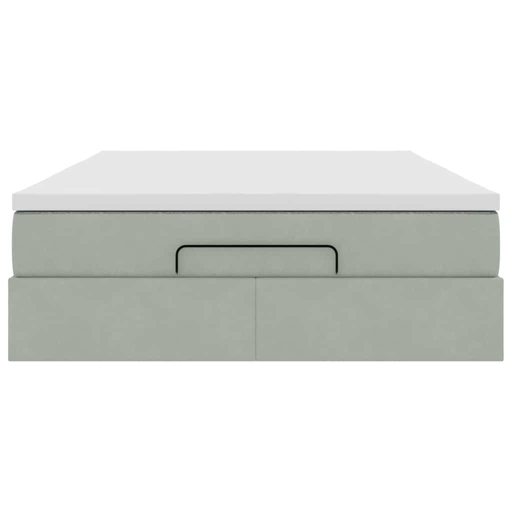 Struttura Letto Pouf con Materasso 140x190 cm Velluto 3311183