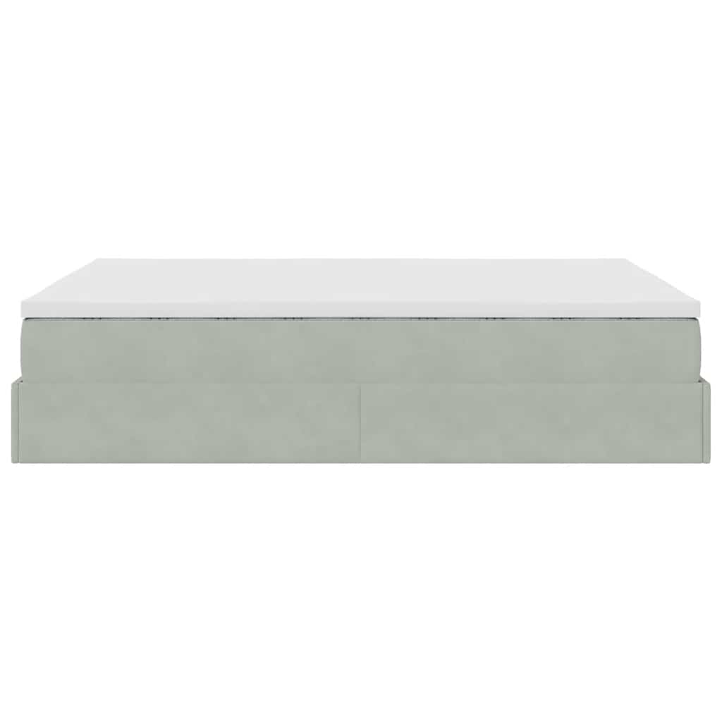 Struttura Letto Pouf con Materasso 140x190 cm Velluto 3311183