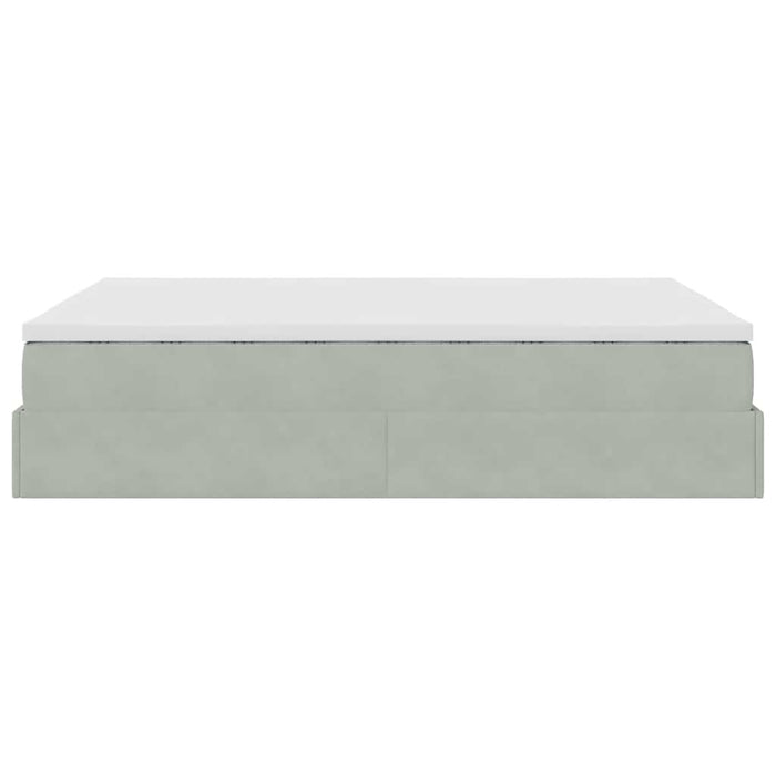 Struttura Letto Pouf con Materasso 140x190 cm Velluto