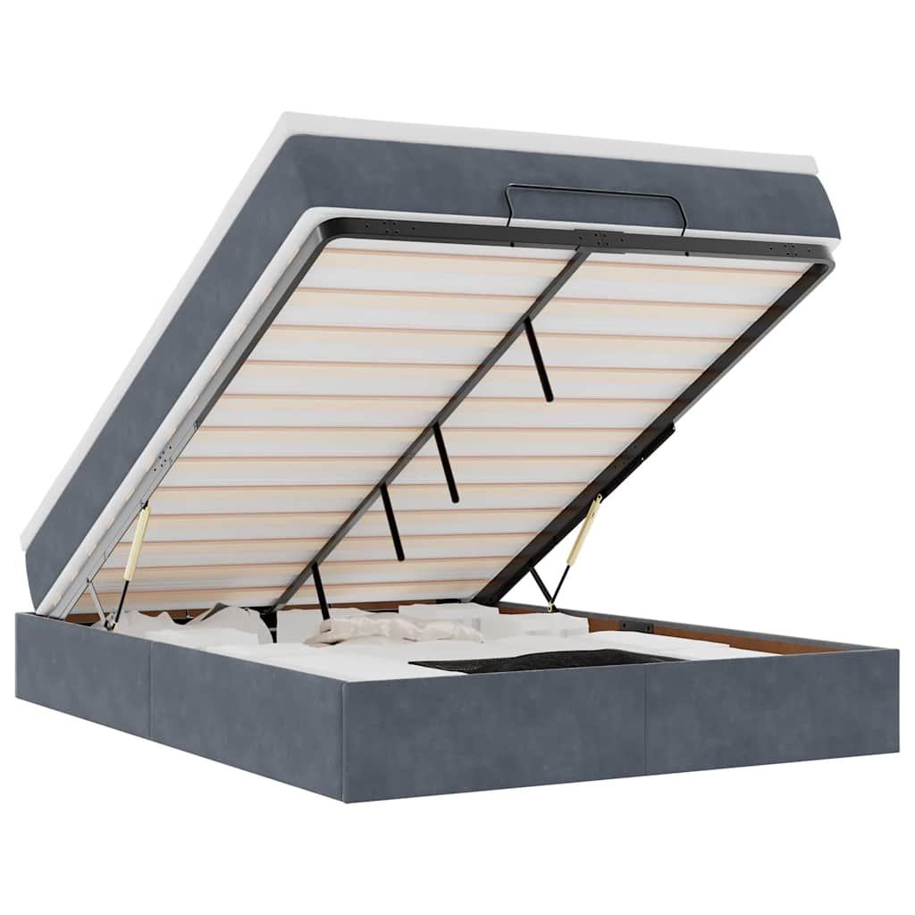 vidaXL Struttura Letto Pouf con Materasso 140x190 cm Velluto