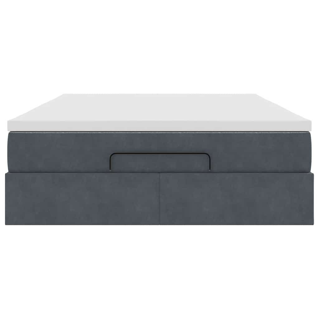 vidaXL Struttura Letto Pouf con Materasso 140x190 cm Velluto