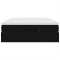 vidaXL Struttura Letto Pouf con Materasso Nero 140x190 cm in Velluto