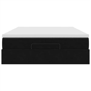 vidaXL Struttura Letto Pouf con Materasso Nero 140x190 cm in Velluto