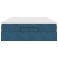 Struttura Letto Pouf con Materasso 140x190 cm in Velluto 3311187