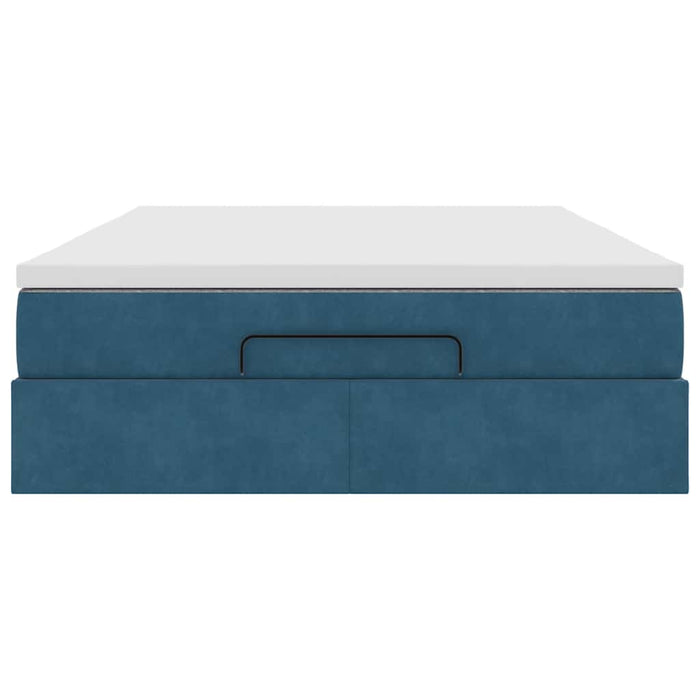 Struttura Letto Pouf con Materasso 140x190 cm in Velluto 3311187