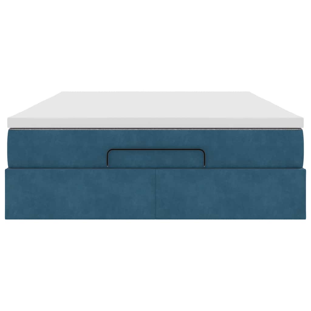 vidaXL Struttura Letto Pouf con Materasso 140x190 cm in Velluto
