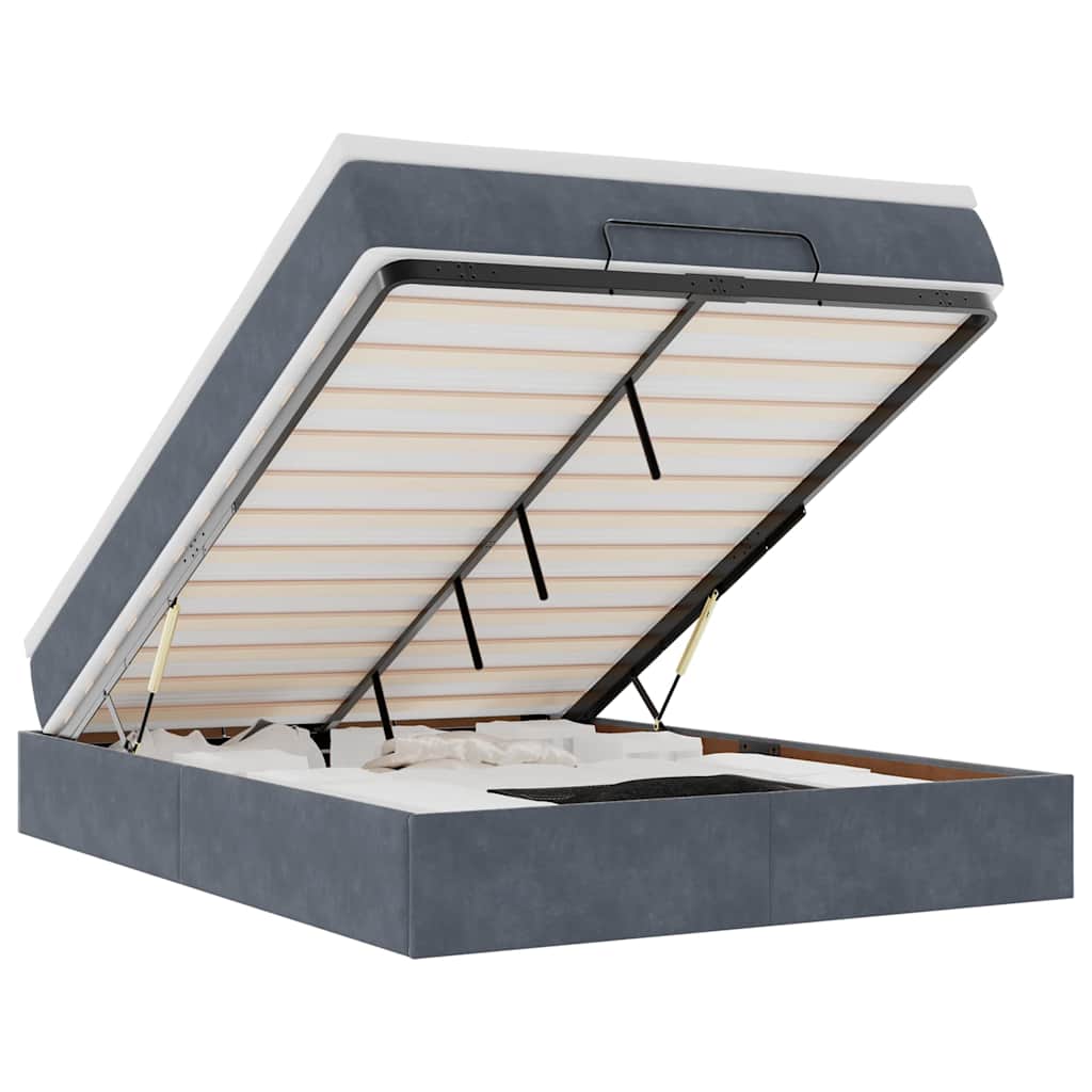 vidaXL Struttura Letto Pouf con Materasso 140x200 cm in Velluto