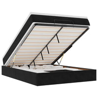 vidaXL Struttura Letto Pouf con Materasso Nero 140x200 cm in Velluto