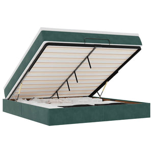 vidaXL Struttura Letto Pouf con Materasso 160x200 cm in Velluto