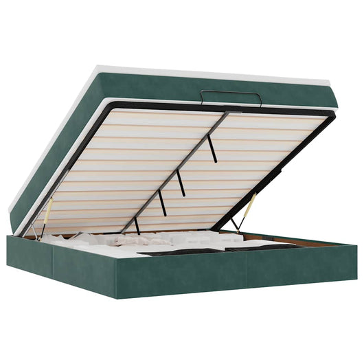 vidaXL Struttura Letto Pouf con Materasso 160x200 cm in Velluto