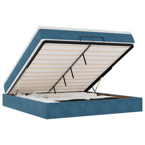 vidaXL Struttura Letto Pouf con Materasso 160x200 cm in Velluto