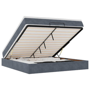 vidaXL Struttura Letto Pouf con Materasso 180x200 cm in Velluto