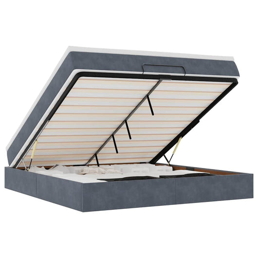 vidaXL Struttura Letto Pouf con Materasso 180x200 cm in Velluto