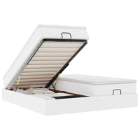 Struttura Letto Pouf con Materassi Bianco 160x200 cm Similpelle 3311220