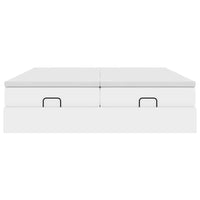 Struttura Letto Pouf con Materassi Bianco 160x200 cm Similpelle 3311220