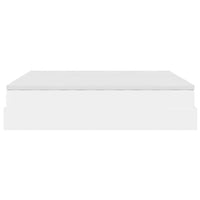 vidaXL Struttura Letto Pouf con Materassi Bianco 160x200 cm Similpelle
