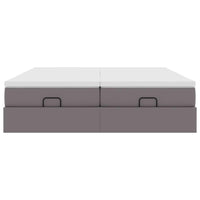 Struttura Letto Pouf con Materassi Grigio 160x200 cm Similpelle 3311222
