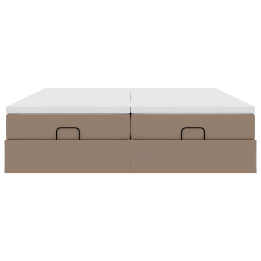 vidaXL Struttura Letto Pouf con Materassi 160x200 cm Similpelle