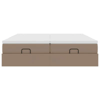 vidaXL Struttura Letto Pouf con Materassi 160x200 cm Similpelle