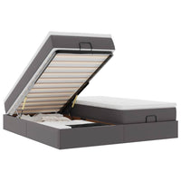 Struttura Letto Pouf con Materassi Grigio 180x200 cm Similpelle 3311227