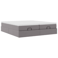 Struttura Letto Pouf con Materassi Grigio 180x200 cm Similpelle 3311227