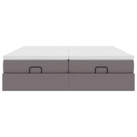 Struttura Letto Pouf con Materassi Grigio 180x200 cm Similpelle 3311227
