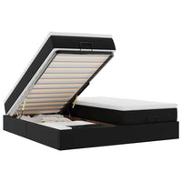 vidaXL Struttura Letto Pouf con Materassi Nero 200x200 cm Similpelle