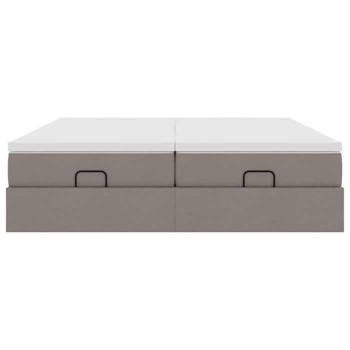 Struttura Letto Pouf con Materassi Tortora 160x200cm in Tessuto 3311238