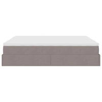 Struttura Letto Pouf con Materassi Tortora 160x200cm in Tessuto 3311238