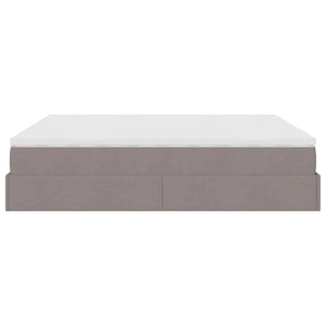 Struttura Letto Pouf con Materassi Tortora 160x200cm in Tessuto 3311238