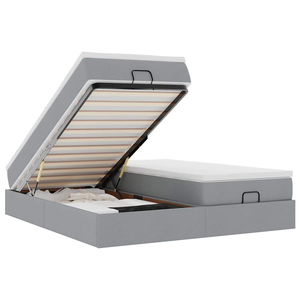 vidaXL Struttura Letto Pouf con Materassi 180x200 cm in Tessuto