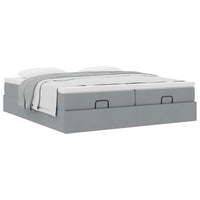 vidaXL Struttura Letto Pouf con Materassi 180x200 cm in Tessuto