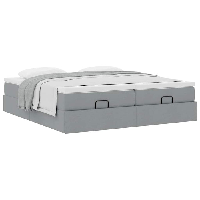 vidaXL Struttura Letto Pouf con Materassi 180x200 cm in Tessuto