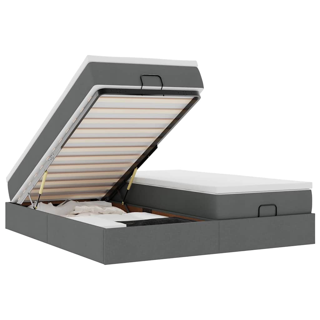 vidaXL Struttura Letto Pouf con Materassi 180x200 cm in Tessuto