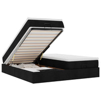 vidaXL Struttura Letto Pouf con Materassi Nero 180x200 cm in Tessuto