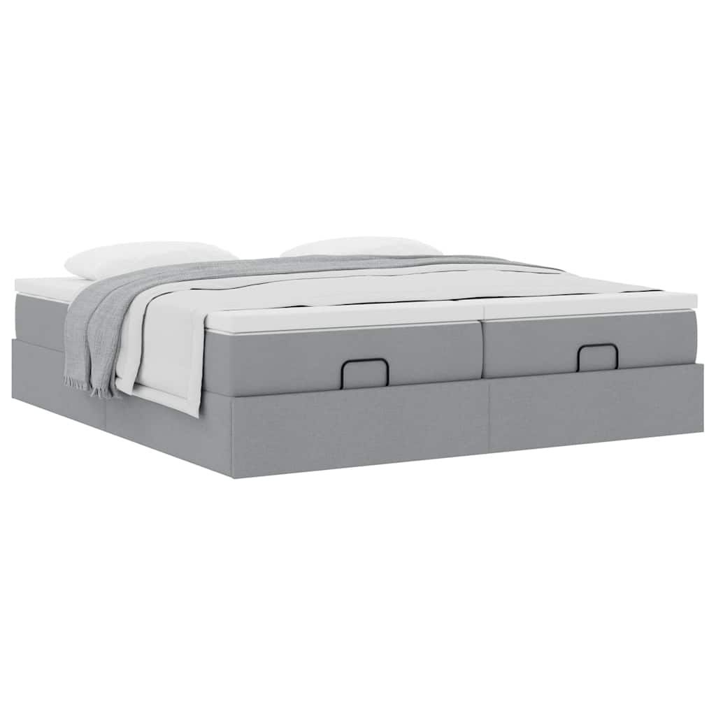 vidaXL Struttura Letto Pouf con Materassi 200x200 cm in Tessuto