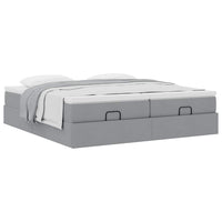 vidaXL Struttura Letto Pouf con Materassi 200x200 cm in Tessuto